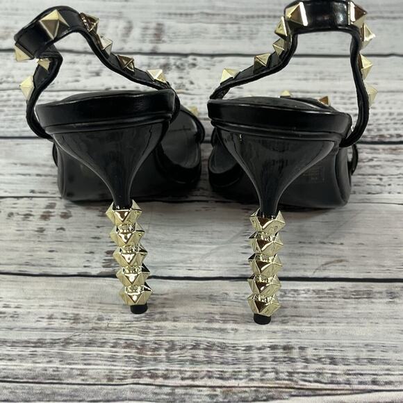 Cape Robbin Ultra Heels Stilettos Shoes sz 10 Black Gold Studs Cocktail Wedding - Picture 9 of 13